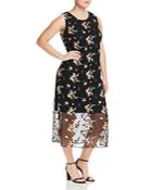 Vince Camuto Plus Embroidered Overlay Dress