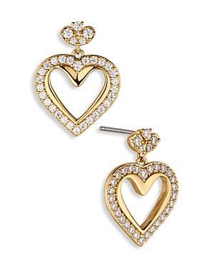 Aoja By Nadri Cheeky Pave Heart Drop Earrings