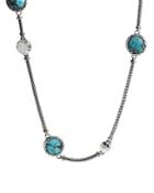 John Hardy Sterling Silver Palu Disc Station Sautoir Necklace With Turquoise, 36