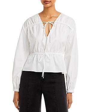 Derek Lam 10 Crosby Breanna Gathered Tie Neck Top