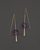 14k Yellow Gold And Amethyst Earrings