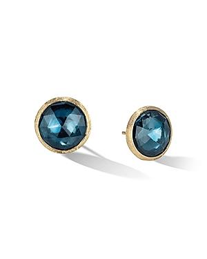 Marco Bicego 18k Yellow Gold Jaipur Color London Blue Topaz Large Stud Earrings