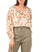1.state Ruffled Floral Print Top