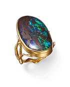 Annette Ferdinandsen Design 18k Yellow Gold Boulder Opalized Wood Branch Statement Ring