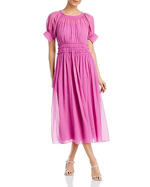 Rebecca Taylor Short Sleeve Pleated Dress
