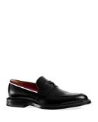 Gucci Leather Loafers With Grosgrain Web Detail
