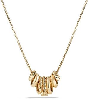David Yurman Stax Rondelle Pendant Necklace With Diamonds In 18k Gold