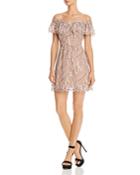 Wayf Terrace Off-the-shoulder Lace Mini Dress