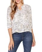 Belldini Printed Elbow Sleeve Top