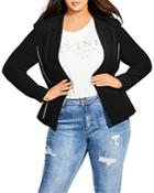 City Chic Plus Piped Jacket