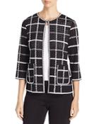 Misook Whipstitched Check Jacket