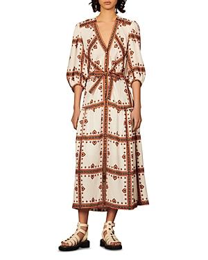 Sandro Rehane Bandana Print Maxi Dress