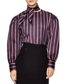 Sandro Zoe Oversized Striped Cropped Top