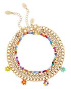 Aqua Bead, Chain & Flower Anklets, Set Of 4 - 100% Exclusive