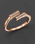 Dana Rebecca Designs 14k Rose Gold And Diamond Double Bar Ring, .07 Ct. T.w.