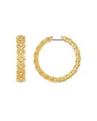 Roberto Coin 18k Yellow Gold Roman Barocco Diamond Hoop Earrings