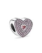 Pandora Charm - Sterling Silver & Cubic Zirconia Pink Heart, Moments Collection