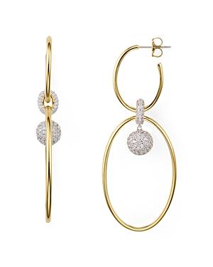 Nadri Large Oval Double Hoop Earrings