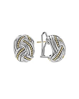 Lagos 18k Gold & Sterling Silver Torsade Huggie Hoop Earrings