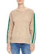 Sandro Amour Striped Sleeve Sweater