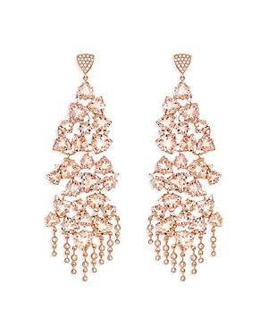 Hueb 18k Rose Gold Mirage Morganite & Diamond Chandelier Drop Earrings