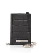 Balenciaga Croc Embossed Leather Chain Wallet