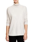 C By Bloomingdale's Ribbed-front Cashmere Turtleneck