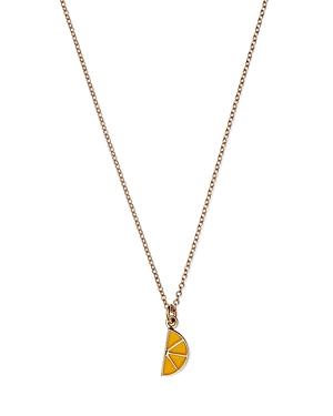 Moon & Meadow 14k Yellow Gold Enamel Lemon Wedge Pendant Necklace, 15-16