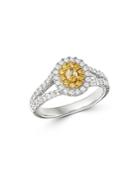 Bloomingdale's Oval Yellow & White Diamond Ring In 18k Yellow & White Gold - 100% Exclusive