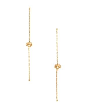 Kate Spade New York Loves Me Knot Gold-tone Pave Knot Linear Drop Earrings