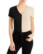 Aqua Short Sleeve Color Block Bodysuit - 100% Exclusive