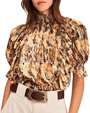 Ba & Sh Gilda Printed Ruffled Blouse