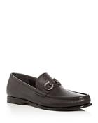 Salvatore Ferragamo Men's Crown Leather Moc Toe Loafers