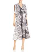Kenneth Cole Abstract Print Wrap Dress