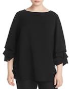 Lafayette 148 New York Plus Winston Ruched-sleeve Blouse