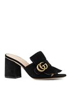 Gucci Marmont Mid Heel Slide Sandals