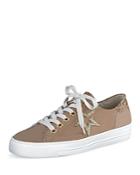 Paul Green Women's Ireland Glitter Star Leather Platform Sneakers