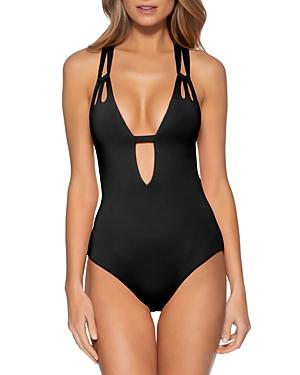 Becca By Rebecca Virtue Color Code Skylar Plunge One Piece Swimsuit