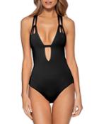 Becca By Rebecca Virtue Color Code Skylar Plunge One Piece Swimsuit