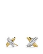 David Yurman X Earrings With Diamonds In Gold