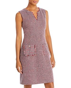 Karl Lagerfeld Paris Tweed V Neck Dress