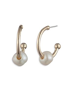 Lauren Ralph Lauren Small Imitation Pearl Hoop Earrings
