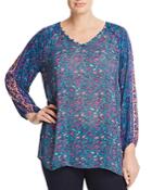 Lucky Brand Plus Roadmap Printed Blouse