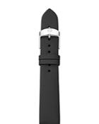 Michele Black Leather Watch Strap, 16mm