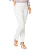 Nydj Pull On Ankle Skinny Jeans In Optic White