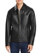 Cole Haan Leather Shirt Jacket