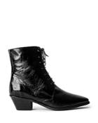 Zadig & Voltaire Women's Tyler Pointed Toe Vintage Look Patent Leather Ankle Boots