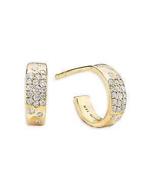 Ippolita 18k Yellow Gold Stardurst Mini Huggie Hoop Earrings With Diamonds