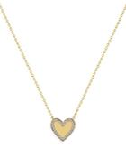 Zoe Chicco 14k Yellow Gold Feel The Love Diamond Heart Border Pendant Necklace, 14-16