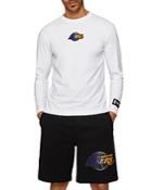 Boss X Nba Threesixty Los Angeles Lakers Cotton Stretch Graphic Long Sleeve Tee